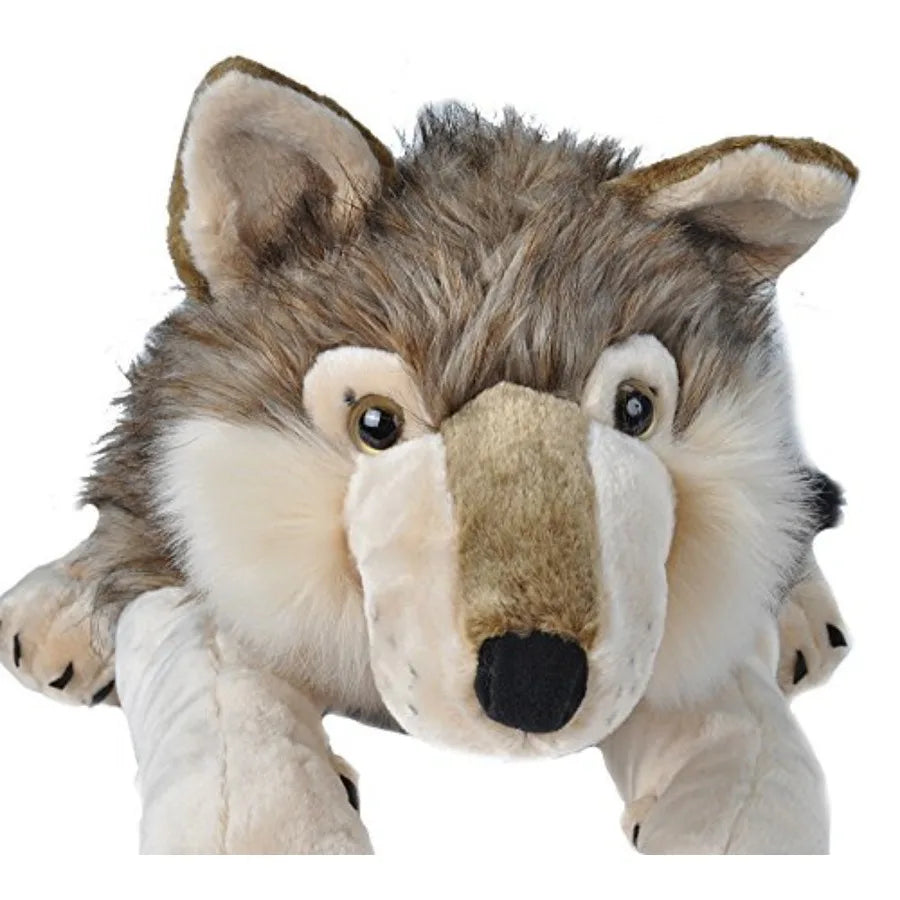 Wild Republic Jumbo Wolf Plush Giant Stuffed Animal Soft Fleece Material Gray Color Ideal Gift for 30 Inches Tall