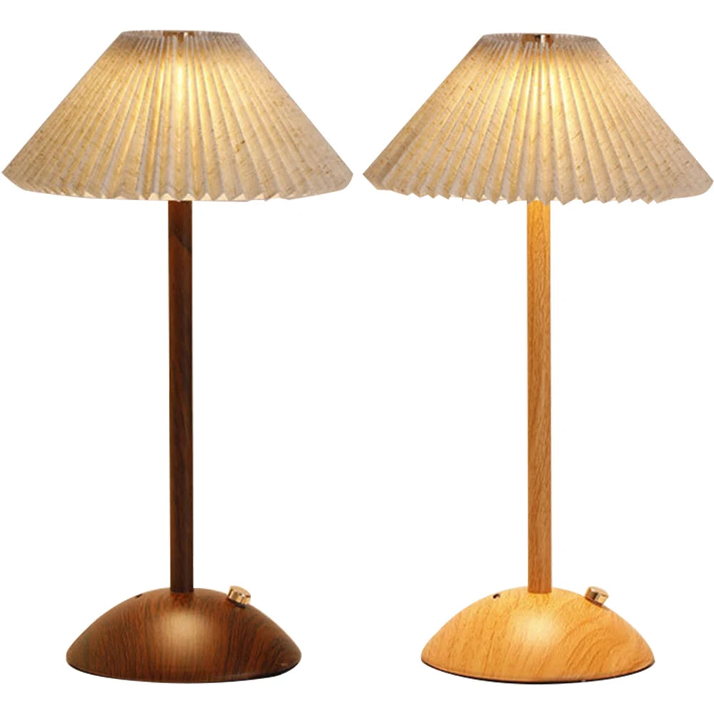 Cordless Table Lamp Fabric Shade Minimalist Nightstand Light Rechargeable Bedside Table Lamp for Restaurant Bedroom Coffee Shop