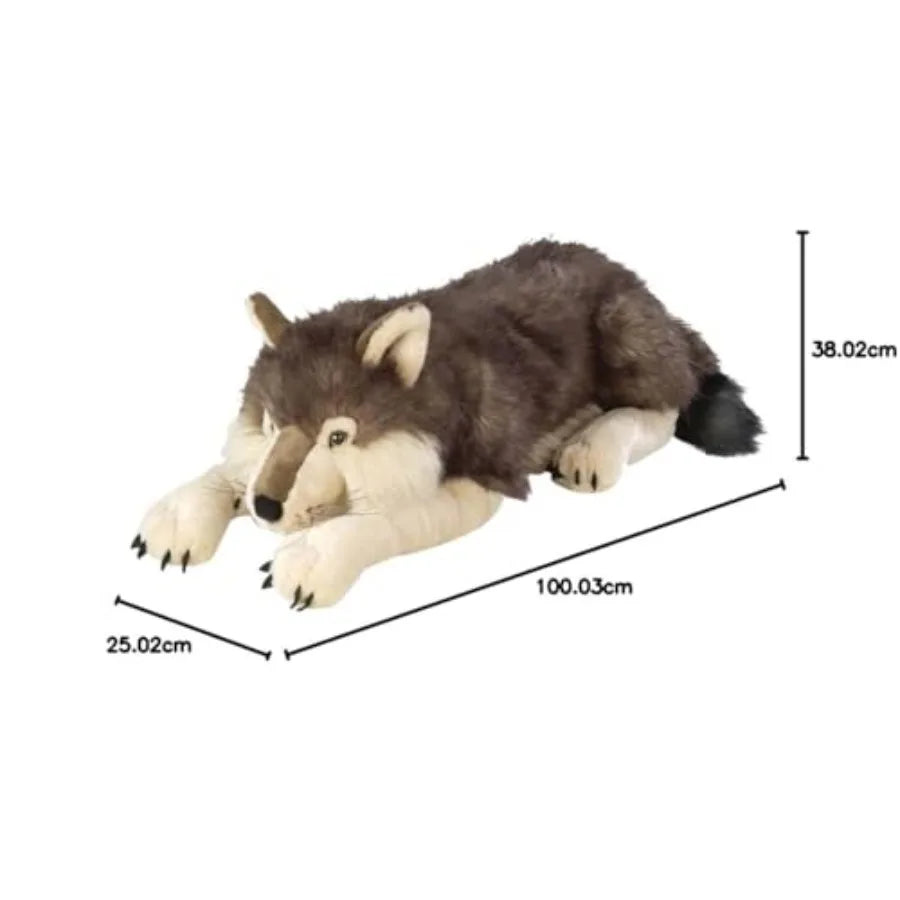 Wild Republic Jumbo Wolf Plush Giant Stuffed Animal Soft Fleece Material Gray Color Ideal Gift for 30 Inches Tall