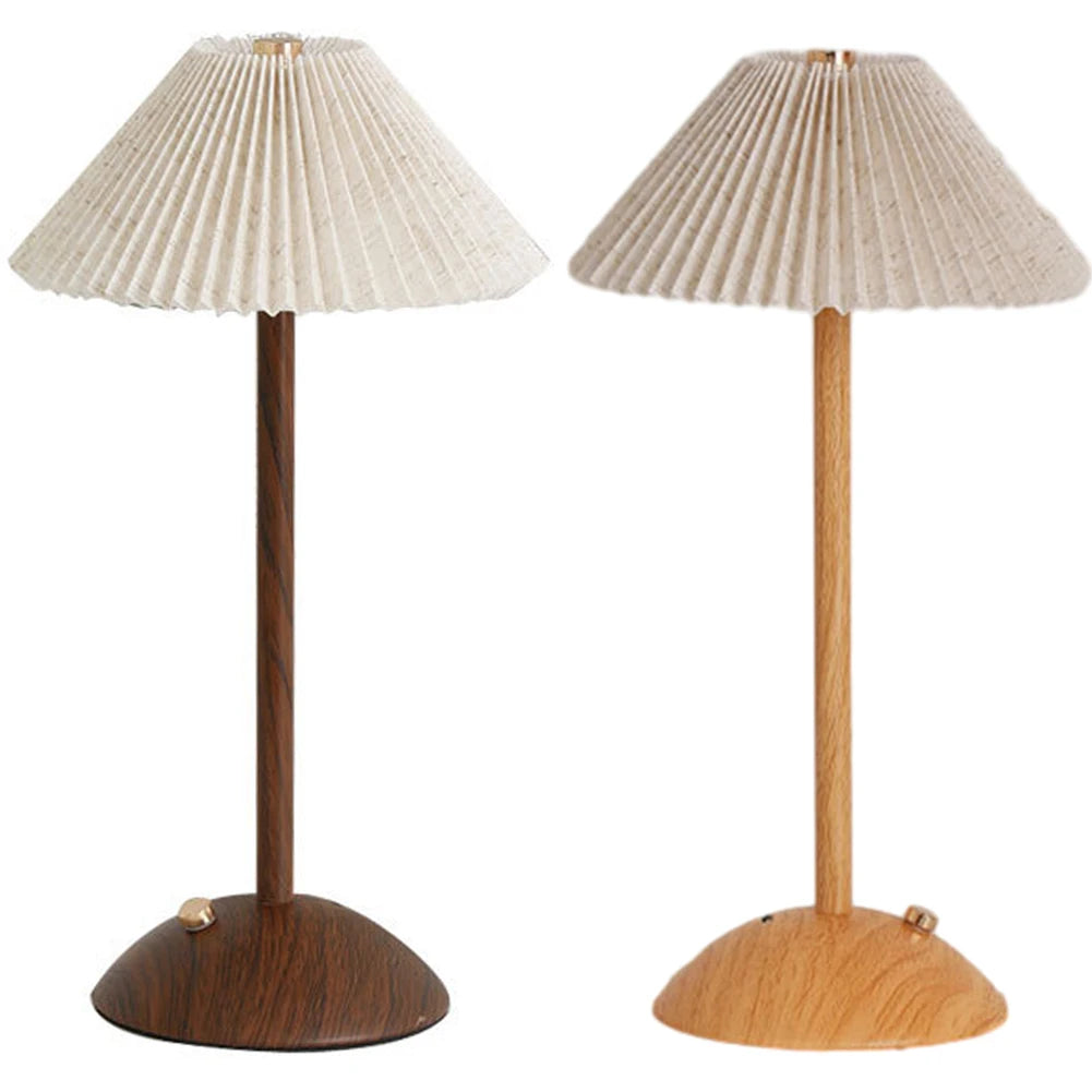 Cordless Table Lamp Fabric Shade Minimalist Nightstand Light Rechargeable Bedside Table Lamp for Restaurant Bedroom Coffee Shop