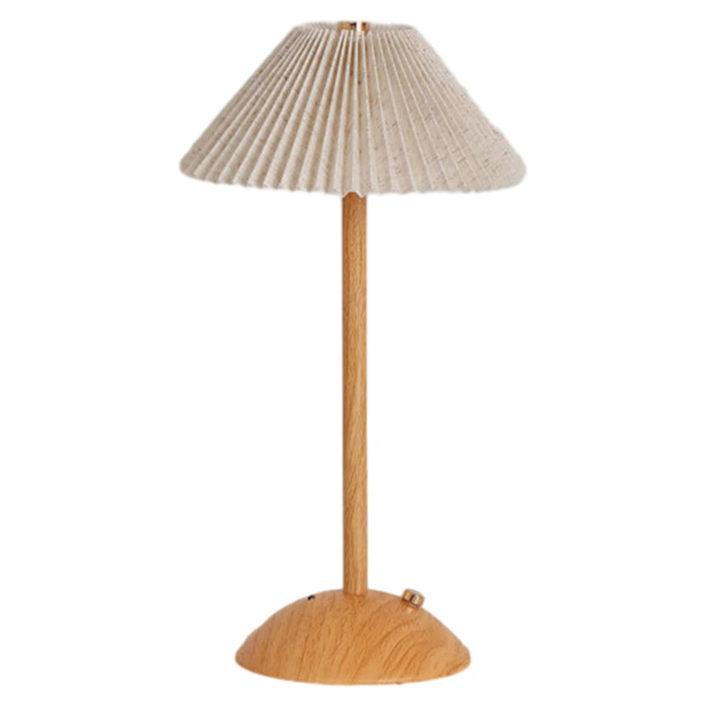 Cordless Table Lamp Fabric Shade Minimalist Nightstand Light Rechargeable Bedside Table Lamp for Restaurant Bedroom Coffee Shop
